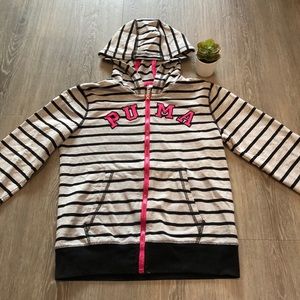 striped track puma zip up jacket!